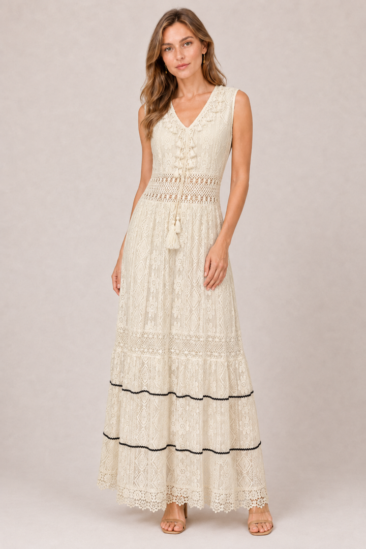 Milica | Boho-maksimekko V-muotoisella kaula-aukolla