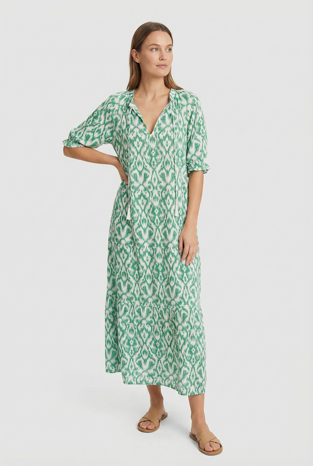 Denisa | Kukkaistuotanto maxi mekko V-aukolla