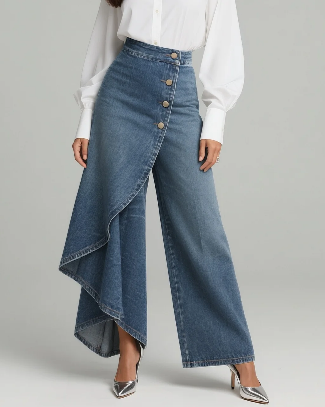 Lubomira | Pantaloni jeans avvolgenti