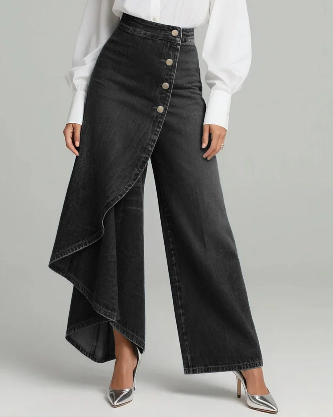 Lubomira | Pantaloni jeans avvolgenti