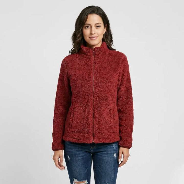 Kaupallinen fleece-takki korkealla kauluksella
