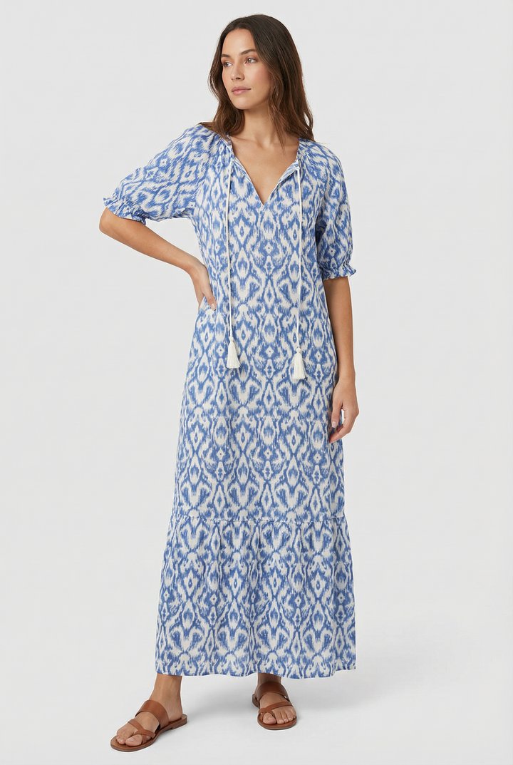 Denisa | Kukkaistuotanto maxi mekko V-aukolla