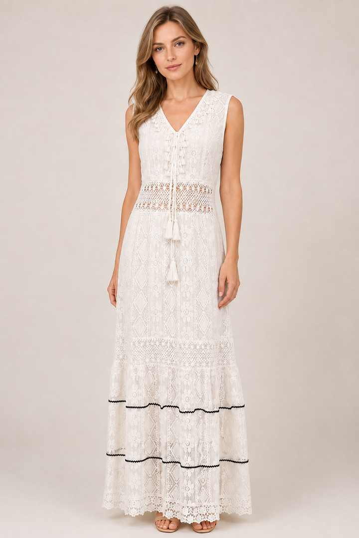 Milica | Boho maksimekko V-muotoisella kaula-aukolla