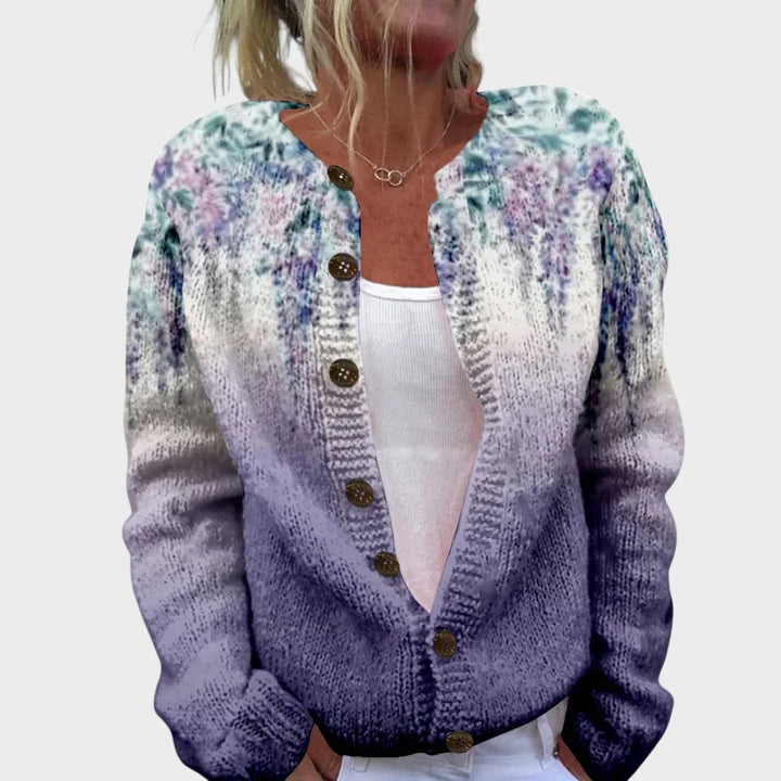 Rosa | Cardigan floreale autunnale