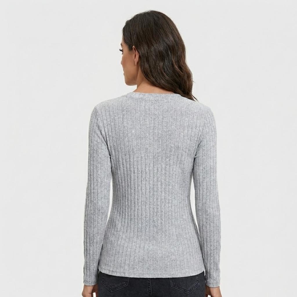 Ribattu puuvillasekoite neulepaita slim fit -mallilla