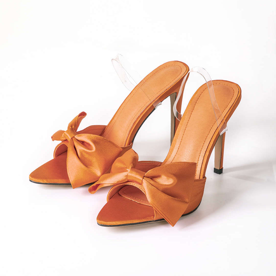 Slingback-korkokengät rusetilla
