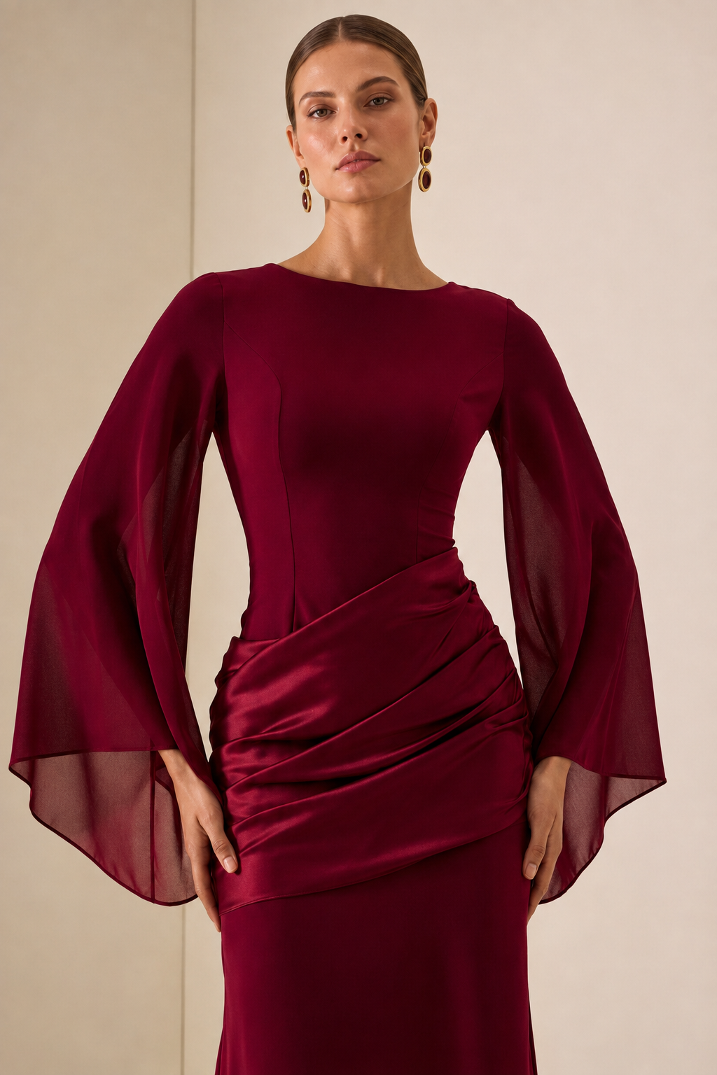 Alana | Maxi-mekko viittahihalla
