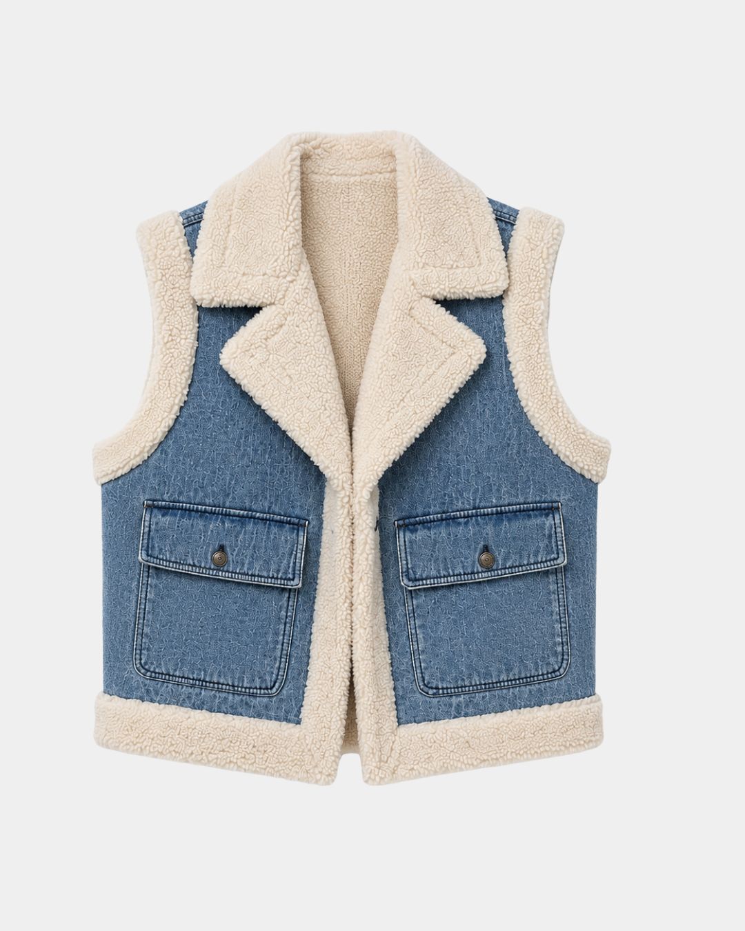 Retro-tyylinen liivi suurilla taskuilla