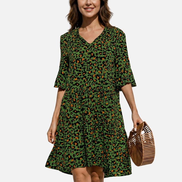 Alexandra | Midi mekko leopardikuosisella