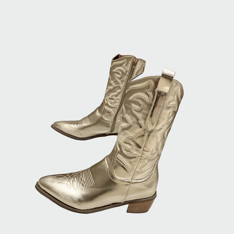 Aneta | Stivali cowboy metallici