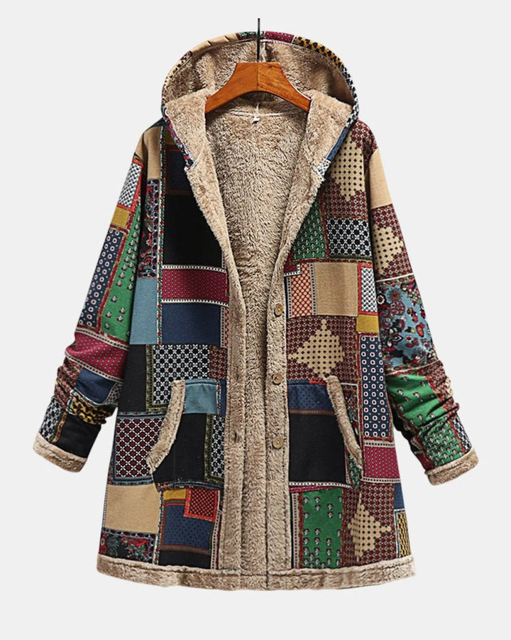 Enrica | Cappuccio patchwork terroso