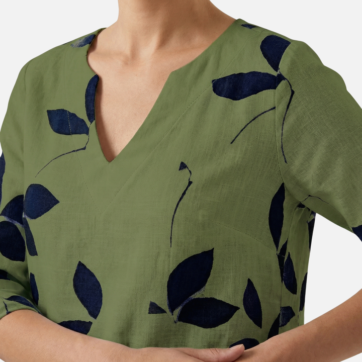 Petronela | Midi mekko lehtikuvioilla
