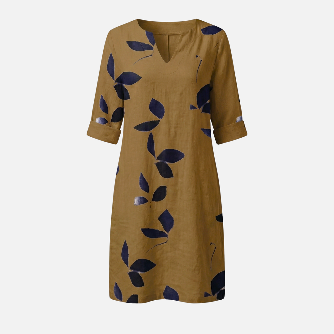 Petronela | Midi mekko lehtikuvioilla