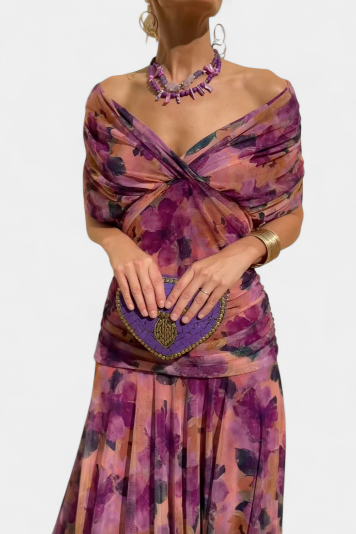 Magda | Vestito lungo floreale