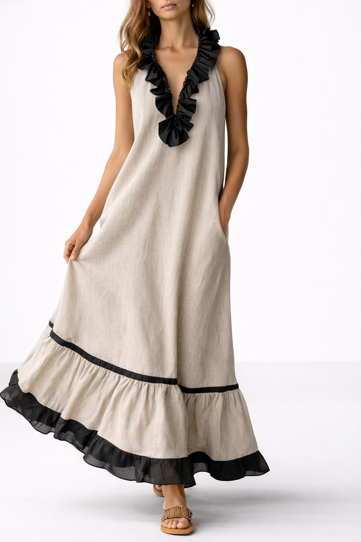 Sona | Maxi mekko volanteilla