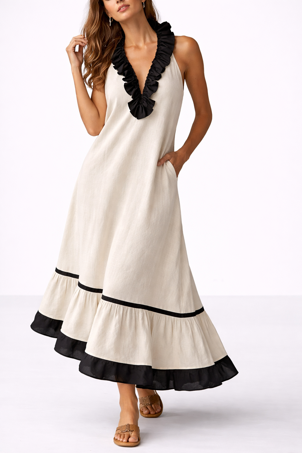 Sona | Maxi mekko volanteilla