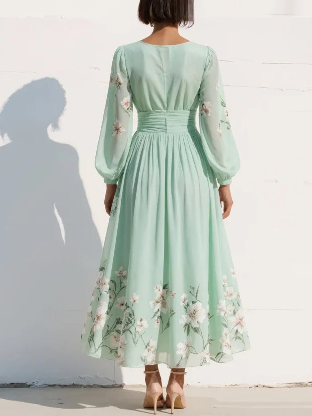 Lucija | Vestito midi verde