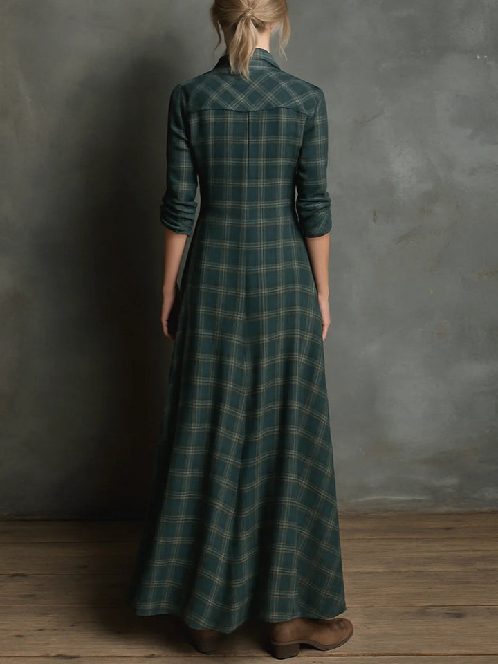 Floriána | Ruudullinen maxi-paitamekko