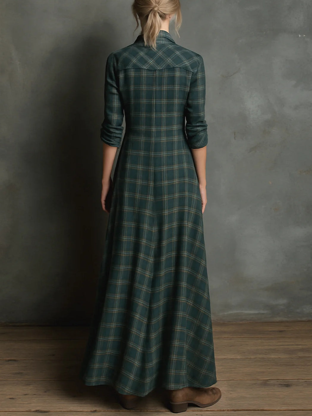 Ernestína | Ruudullinen maxi paitamekko