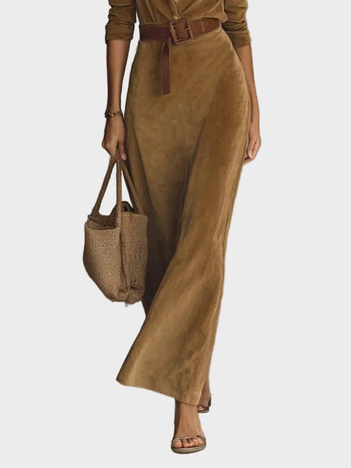 Natalia | Abito maxi in suede