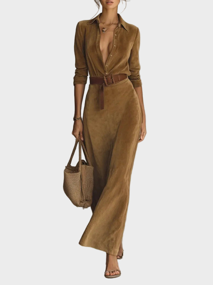 Natalia | Abito maxi in suede