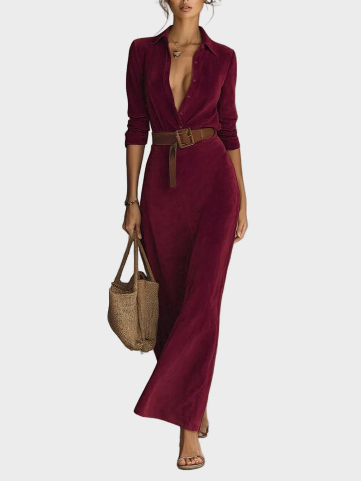 Natalia | Abito maxi in suede
