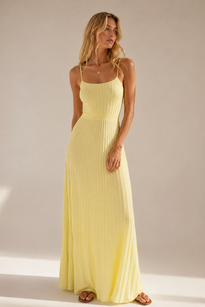 Marlena | Ribbattu hihaton mekko