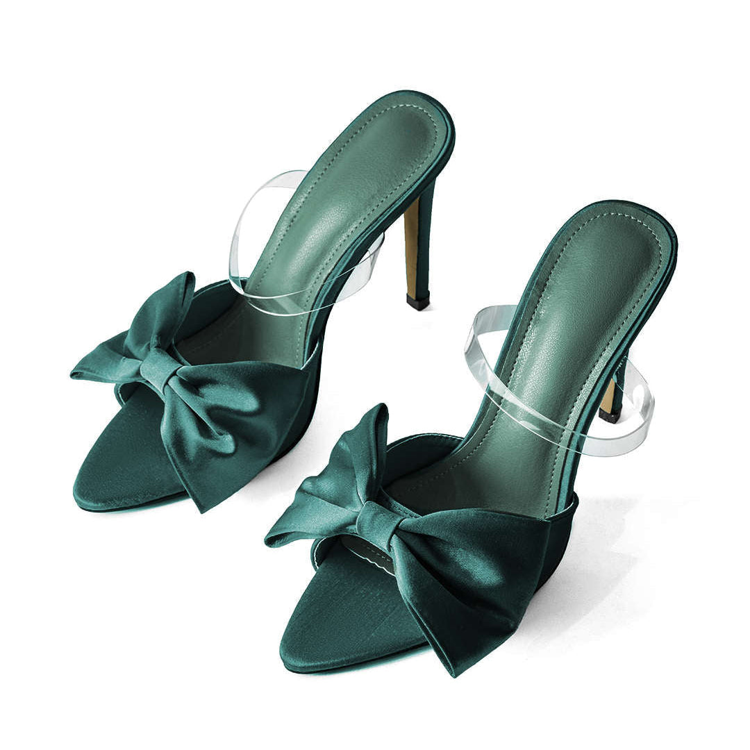 Slingback-korkokengät rusetilla
