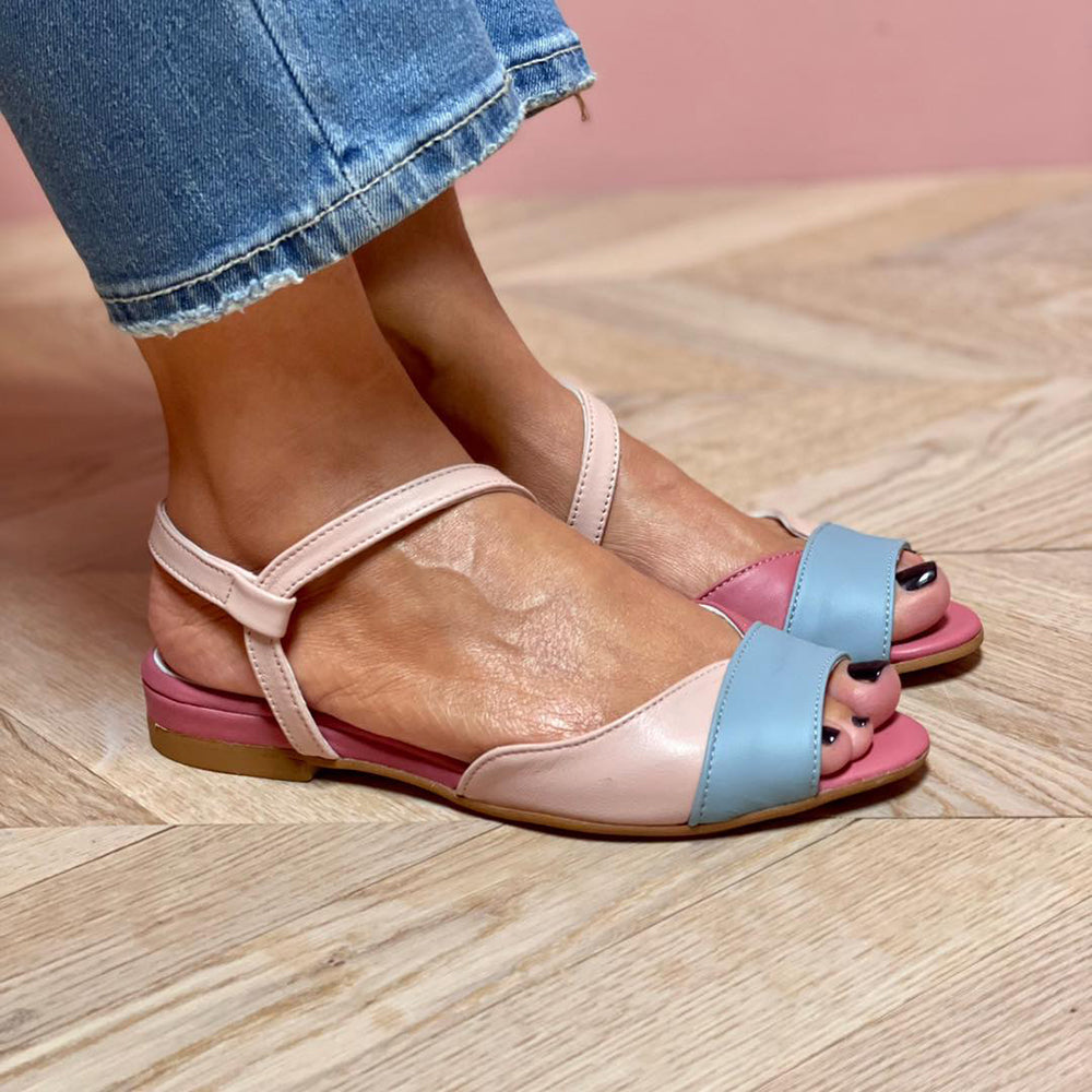 Roselina | Sandali rosa asimmetrici