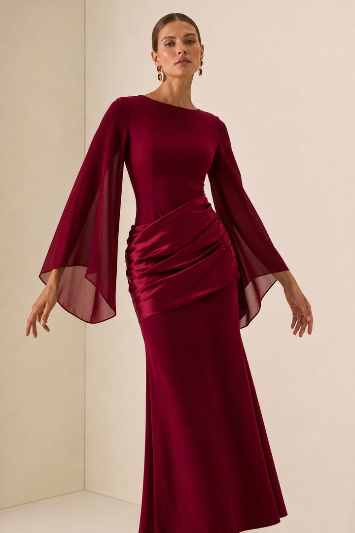 Alana | Maxi-mekko viittahihalla