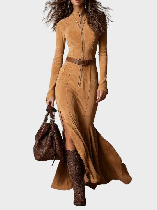 Adrianna | Abito maxi in suede