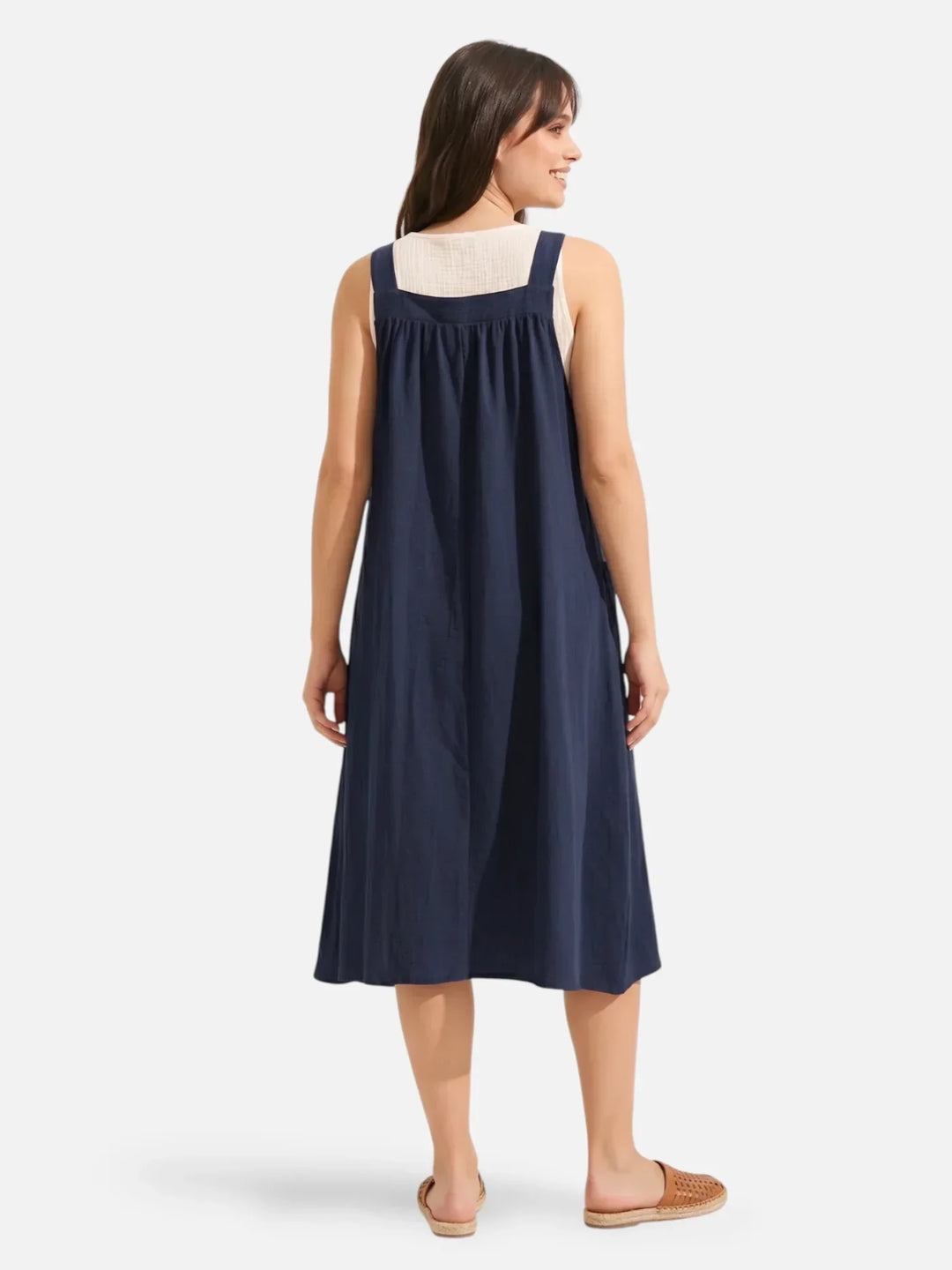 Ida | Midi olkaimeton mekko taskuilla