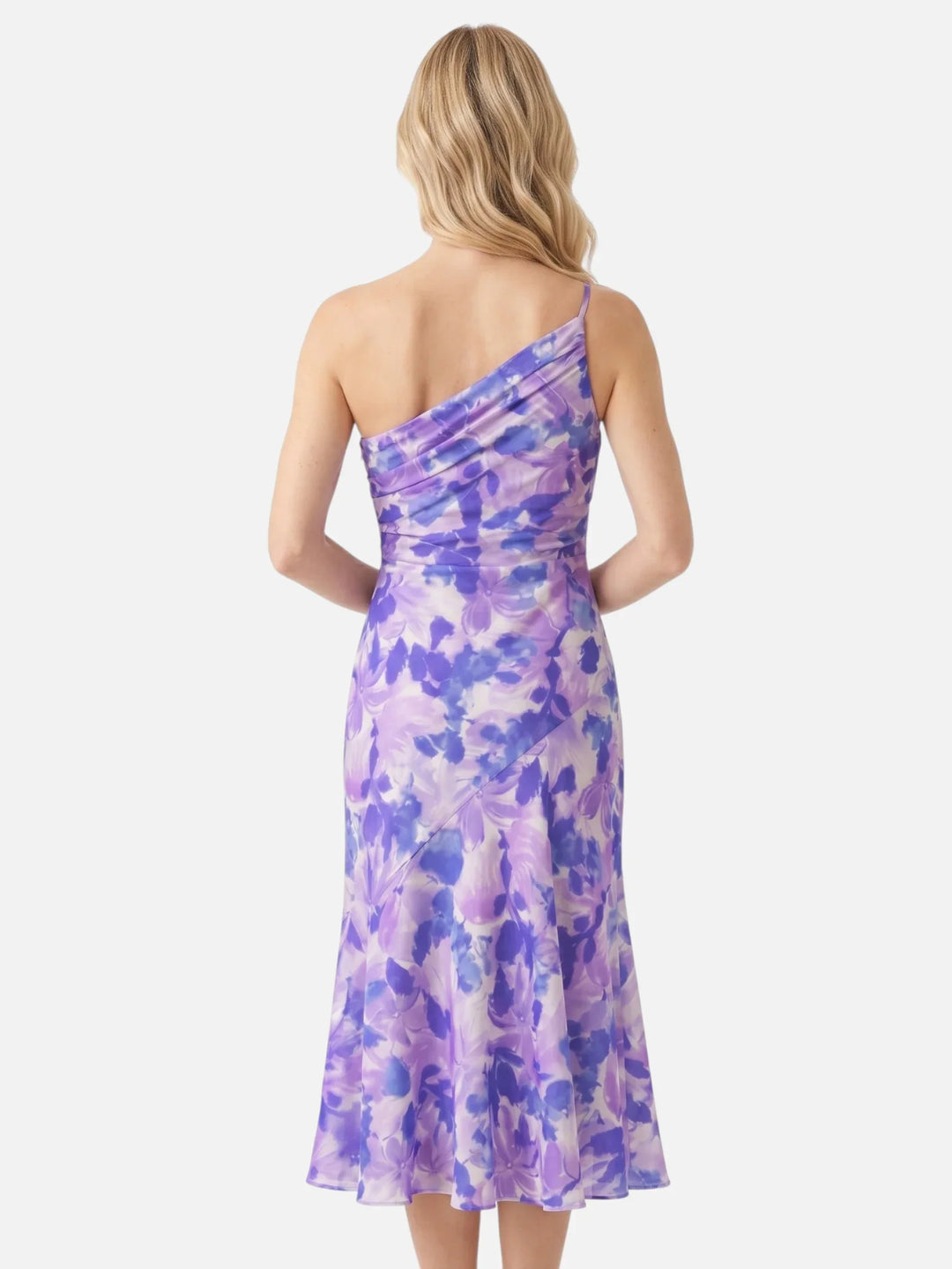 Fabiána | Asymmetrinen midi mekko kukkakuviolla