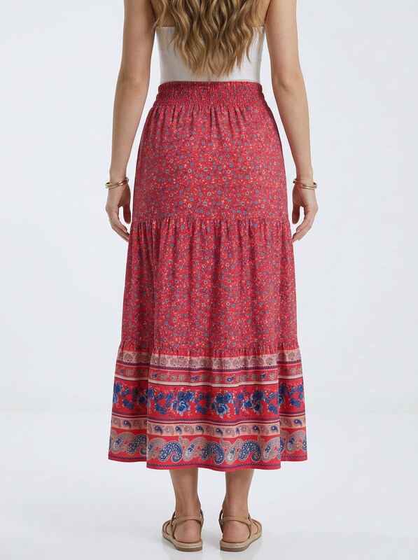 Boho midi hame kukkakuviolla